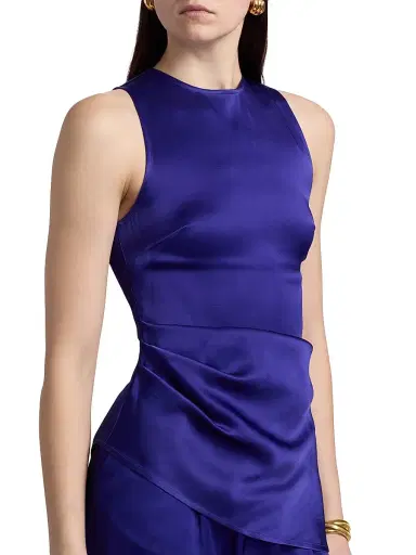 Lapointe Women's Satin Asymmetric Top - Indigo - Size 14 | Thumbnail 6 Lapointe Women's Satin Asymmetric Top - Indigo - Size 14 | Thumbnail 6