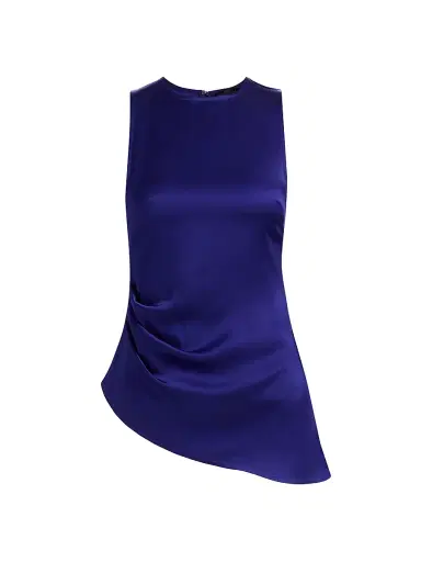 Lapointe Women's Satin Asymmetric Top - Indigo - Size 14 | Thumbnail 1 Lapointe Women's Satin Asymmetric Top - Indigo - Size 14 | Thumbnail 1
