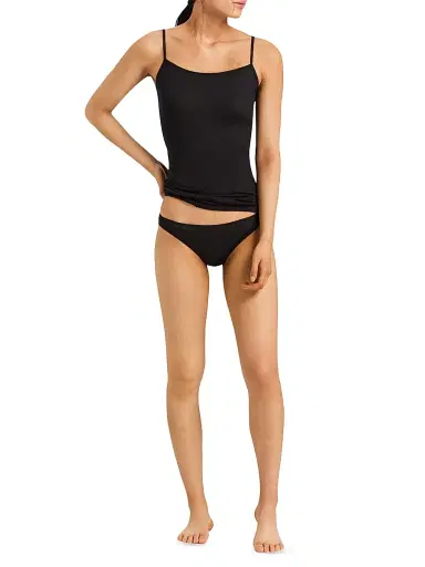 Hanro Women's Ultralight Cotton Camisole - Black | Thumbnail 2 Hanro Women's Ultralight Cotton Camisole - Black | Thumbnail 2