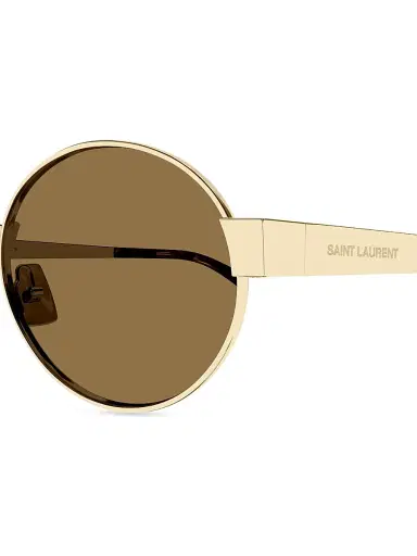Saint Laurent Women's Feminine Fashion Icons 55MM Oval Metal Sunglasses - Gold Brown | Thumbnail 3 Saint Laurent Women's Feminine Fashion Icons 55MM Oval Metal Sunglasses - Gold Brown | Thumbnail 3