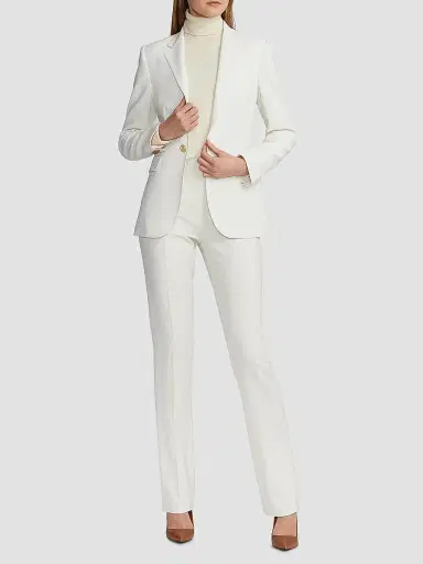 Ralph Lauren Collection Women's Parker Stretch-Wool Jacket - Cream | Thumbnail 2 Ralph Lauren Collection Women's Parker Stretch-Wool Jacket - Cream | Thumbnail 2