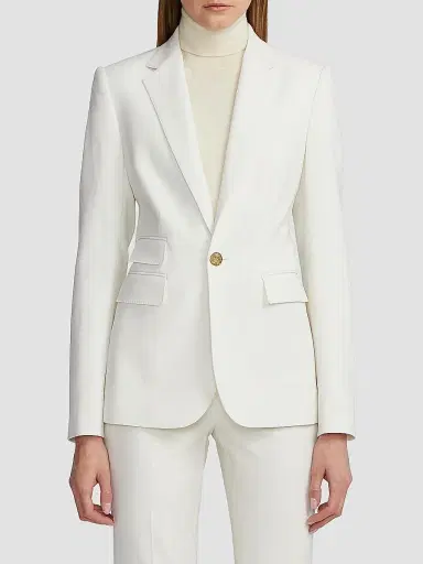 Ralph Lauren Collection Women's Parker Stretch-Wool Jacket - Cream | Thumbnail 3 Ralph Lauren Collection Women's Parker Stretch-Wool Jacket - Cream | Thumbnail 3