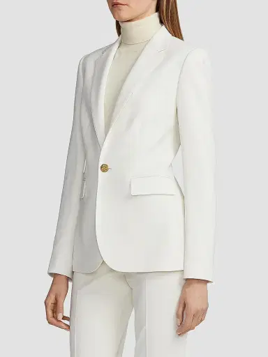Ralph Lauren Collection Women's Parker Stretch-Wool Jacket - Cream | Thumbnail 4 Ralph Lauren Collection Women's Parker Stretch-Wool Jacket - Cream | Thumbnail 4