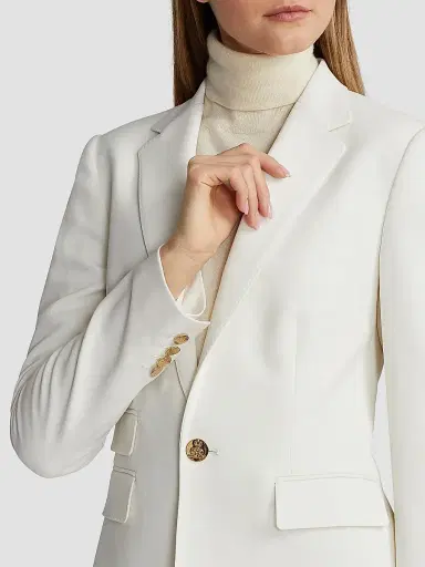 Ralph Lauren Collection Women's Parker Stretch-Wool Jacket - Cream | Thumbnail 6 Ralph Lauren Collection Women's Parker Stretch-Wool Jacket - Cream | Thumbnail 6