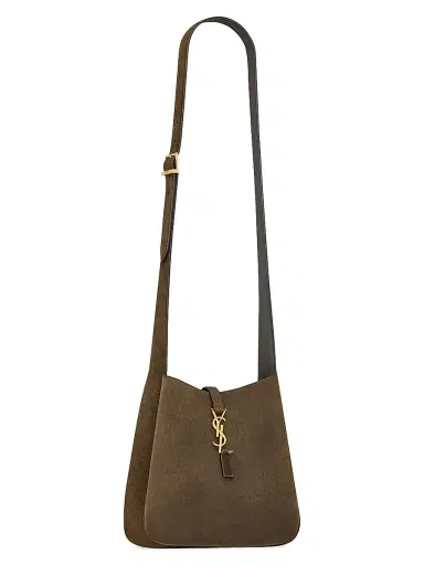 Saint Laurent Women's Supple Crossbody Bag in Suede - Light Musk | Thumbnail 5 Saint Laurent Women's Supple Crossbody Bag in Suede - Light Musk | Thumbnail 5