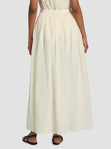 Loulou de Saison Women's Naya Gathered Cotton-Silk Maxi Skirt - | Thumbnail 5 Loulou de Saison Women's Naya Gathered Cotton-Silk Maxi Skirt - | Thumbnail 5