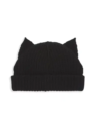 Charles Jeffrey Loverboy Men's Chunky Ears Wool Beanie - Black | Thumbnail 2 Charles Jeffrey Loverboy Men's Chunky Ears Wool Beanie - Black | Thumbnail 2