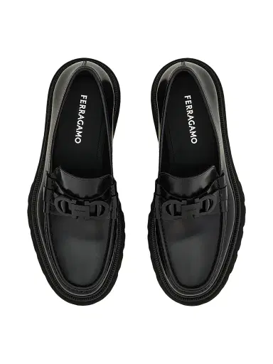 FERRAGAMO Men's Patent Leather Lug-Sole Loafers - Nero | Thumbnail 3 FERRAGAMO Men's Patent Leather Lug-Sole Loafers - Nero | Thumbnail 3