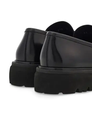 FERRAGAMO Men's Patent Leather Lug-Sole Loafers - Nero | Thumbnail 4 FERRAGAMO Men's Patent Leather Lug-Sole Loafers - Nero | Thumbnail 4