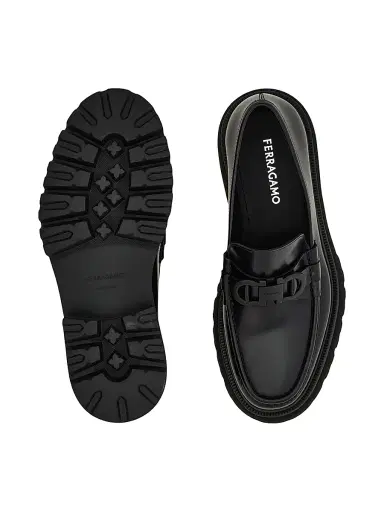 FERRAGAMO Men's Patent Leather Lug-Sole Loafers - Nero | Thumbnail 5 FERRAGAMO Men's Patent Leather Lug-Sole Loafers - Nero | Thumbnail 5