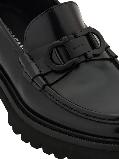 FERRAGAMO Men's Patent Leather Lug-Sole Loafers - Nero | Thumbnail 6 FERRAGAMO Men's Patent Leather Lug-Sole Loafers - Nero | Thumbnail 6