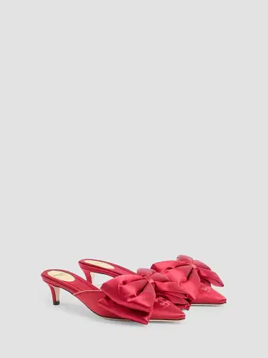 Valentino Garavani Women's Yolande 45MM Satin Mules | Thumbnail 2 Valentino Garavani Women's Yolande 45MM Satin Mules | Thumbnail 2