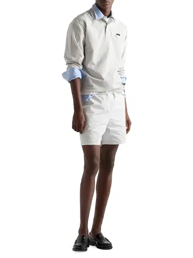 Prada Men's Cotton Shirt - Blue | Thumbnail 2 Prada Men's Cotton Shirt - Blue | Thumbnail 2