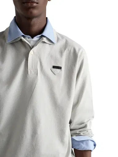 Prada Men's Cotton Shirt - Blue | Thumbnail 5 Prada Men's Cotton Shirt - Blue | Thumbnail 5