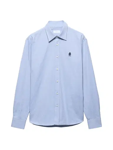 Prada Men's Cotton Shirt - Blue | Thumbnail 1 Prada Men's Cotton Shirt - Blue | Thumbnail 1