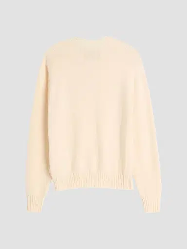 Valentino Garavani Men's Wool Crewneck Sweater with Embroidery - Butter | Thumbnail 2 Valentino Garavani Men's Wool Crewneck Sweater with Embroidery - Butter | Thumbnail 2