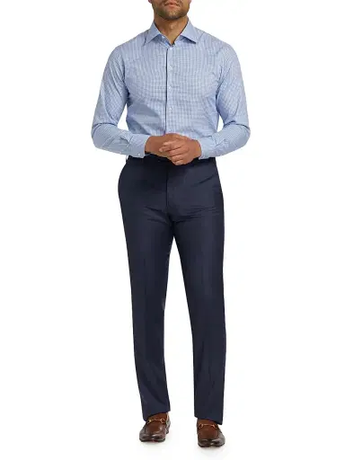 Giorgio Armani Men's Textured Solid Wool Trousers | Thumbnail 2 Giorgio Armani Men's Textured Solid Wool Trousers | Thumbnail 2