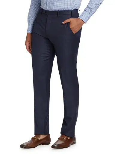 Giorgio Armani Men's Textured Solid Wool Trousers | Thumbnail 4 Giorgio Armani Men's Textured Solid Wool Trousers | Thumbnail 4