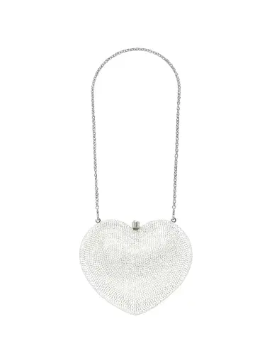 Judith Leiber Couture Women's Petite Heart Crystal-Embellished Clutch - Silver | Thumbnail 3 Judith Leiber Couture Women's Petite Heart Crystal-Embellished Clutch - Silver | Thumbnail 3