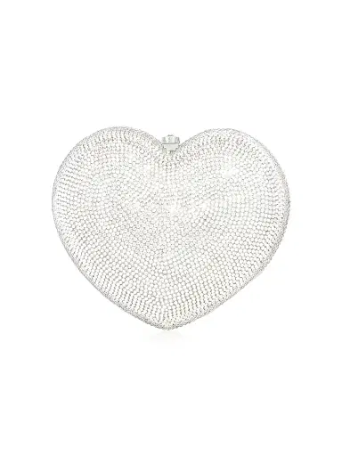 Judith Leiber Couture Women's Petite Heart Crystal-Embellished Clutch - Silver | Thumbnail 1 Judith Leiber Couture Women's Petite Heart Crystal-Embellished Clutch - Silver | Thumbnail 1