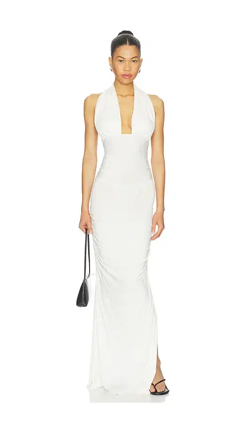 Amanda Solid Halter Maxi Dress Amanda Solid Halter Maxi Dress