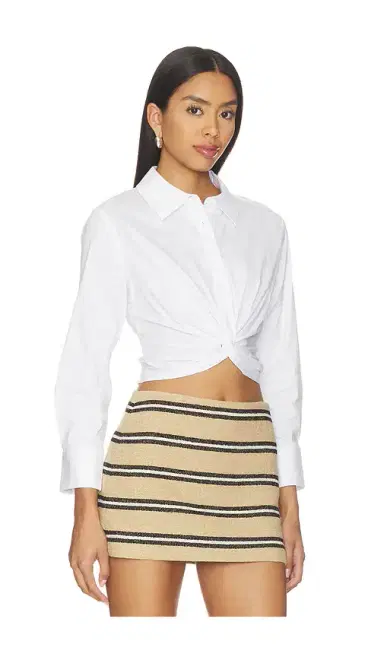 Alice + Olivia Alice + Olivia Phebe Twist Longesleeve Cropped Blouse | Thumbnail 2 Alice + Olivia Alice + Olivia Phebe Twist Longesleeve Cropped Blouse | Thumbnail 2