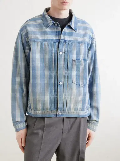 A.PRESSE Checked Denim Jacket - Men | Thumbnail 3 A.PRESSE Checked Denim Jacket - Men | Thumbnail 3