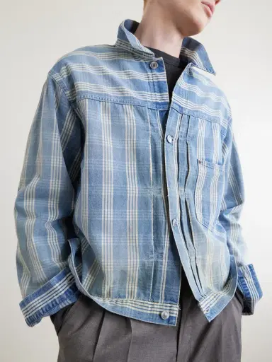 A.PRESSE Checked Denim Jacket - Men | Thumbnail 5 A.PRESSE Checked Denim Jacket - Men | Thumbnail 5