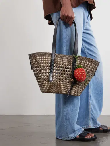 Loewe Paula's Ibiza Strawberry Leather-Trimmed Raffia Pouch - Men | Thumbnail 2 Loewe Paula's Ibiza Strawberry Leather-Trimmed Raffia Pouch - Men | Thumbnail 2