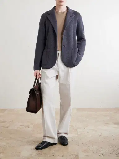 Lardini Knitted Virgin Wool Blazer - Men | Thumbnail 2 Lardini Knitted Virgin Wool Blazer - Men | Thumbnail 2