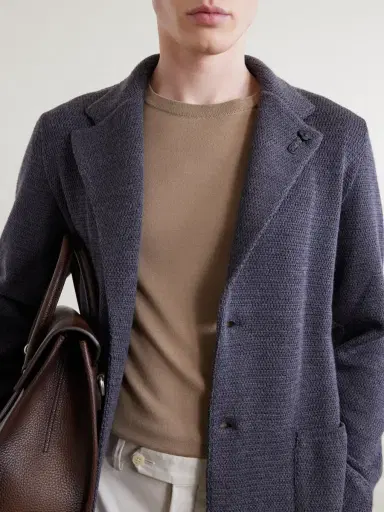 Lardini Knitted Virgin Wool Blazer - Men | Thumbnail 5 Lardini Knitted Virgin Wool Blazer - Men | Thumbnail 5
