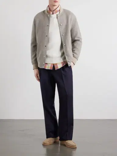 ELEVENTY Wool and Cashmere-Blend Herringbone Bomber Jacket - Men | Thumbnail 2 ELEVENTY Wool and Cashmere-Blend Herringbone Bomber Jacket - Men | Thumbnail 2