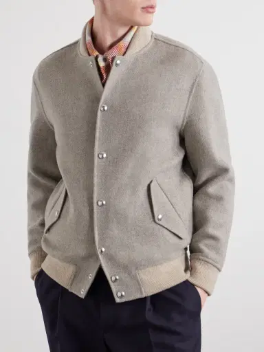 ELEVENTY Wool and Cashmere-Blend Herringbone Bomber Jacket - Men | Thumbnail 3 ELEVENTY Wool and Cashmere-Blend Herringbone Bomber Jacket - Men | Thumbnail 3