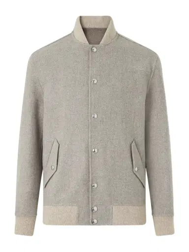 ELEVENTY Wool and Cashmere-Blend Herringbone Bomber Jacket - Men | Thumbnail 1 ELEVENTY Wool and Cashmere-Blend Herringbone Bomber Jacket - Men | Thumbnail 1