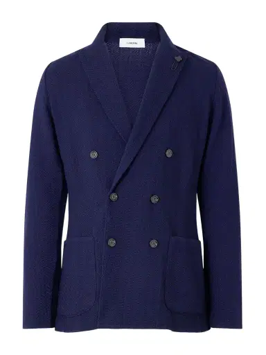 Lardini Double-Breasted Knitted Virgin Wool Blazer - Men | Thumbnail 1 Lardini Double-Breasted Knitted Virgin Wool Blazer - Men | Thumbnail 1