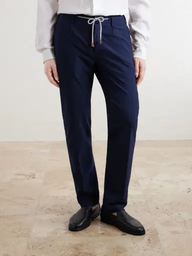 ELEVENTY Straight-Leg Cotton-Blend Trousers - Men | Thumbnail 3 ELEVENTY Straight-Leg Cotton-Blend Trousers - Men | Thumbnail 3