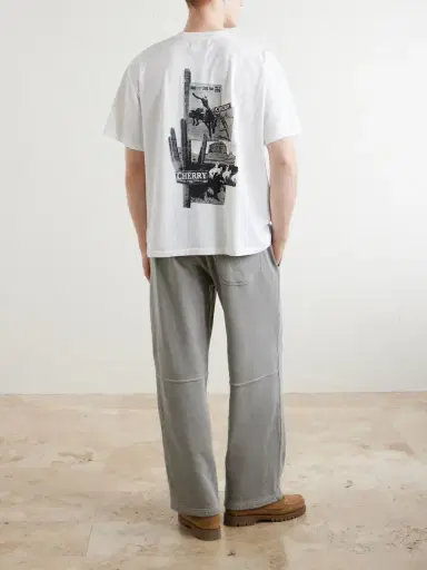 Cherry Los Angeles Logo-Print Cotton-Jersey T-Shirt - Men | Thumbnail 4 Cherry Los Angeles Logo-Print Cotton-Jersey T-Shirt - Men | Thumbnail 4