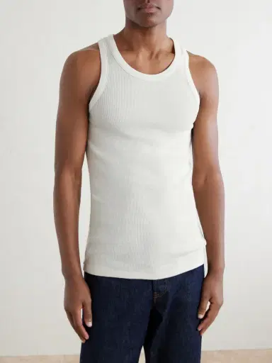 Auralee Ribbed Organic Cotton-Jersey Tank Top - Men | Thumbnail 3 Auralee Ribbed Organic Cotton-Jersey Tank Top - Men | Thumbnail 3