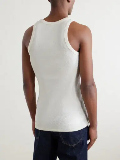 Auralee Ribbed Organic Cotton-Jersey Tank Top - Men | Thumbnail 4 Auralee Ribbed Organic Cotton-Jersey Tank Top - Men | Thumbnail 4