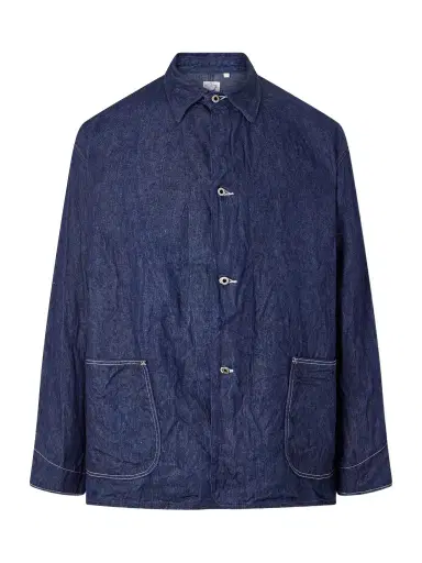 OrSlow Linen Denim Jacket - Men | Thumbnail 1 OrSlow Linen Denim Jacket - Men | Thumbnail 1
