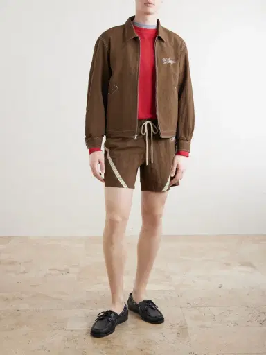 Cherry Los Angeles Straight-Leg Logo-Print Woven Shorts - Men | Thumbnail 2 Cherry Los Angeles Straight-Leg Logo-Print Woven Shorts - Men | Thumbnail 2