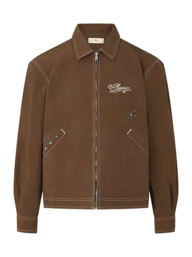 Cherry Los Angeles Logo-Embroidered Paint-Splattered Shell Jacket - Men | Thumbnail 1 Cherry Los Angeles Logo-Embroidered Paint-Splattered Shell Jacket - Men | Thumbnail 1