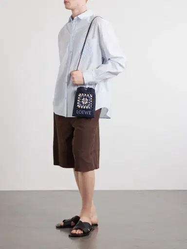 Loewe Paula's Ibiza Logo-Embroidered Leather-Trimmed Crocheted Raffia Bucket Bag - Men | Thumbnail 3 Loewe Paula's Ibiza Logo-Embroidered Leather-Trimmed Crocheted Raffia Bucket Bag - Men | Thumbnail 3