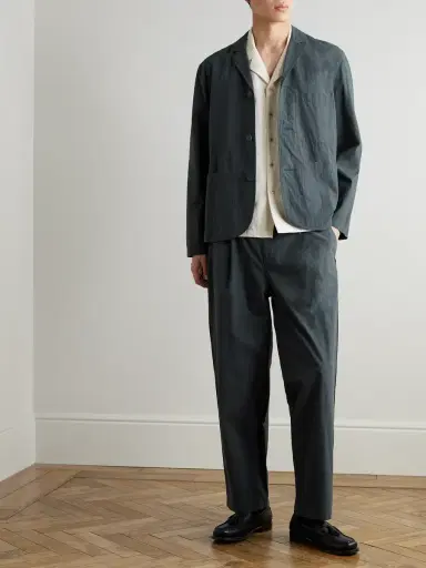 Folk Straight-Leg Pleated Cotton Trousers - Men | Thumbnail 2 Folk Straight-Leg Pleated Cotton Trousers - Men | Thumbnail 2