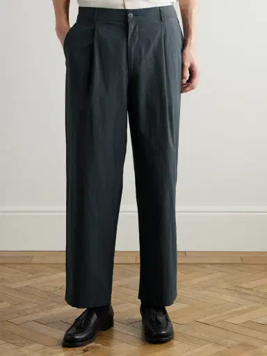 Folk Straight-Leg Pleated Cotton Trousers - Men | Thumbnail 3 Folk Straight-Leg Pleated Cotton Trousers - Men | Thumbnail 3
