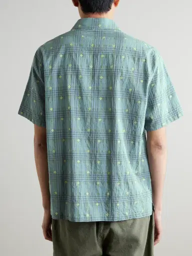 Folk Gabe Embroidered Checked Linen and Cotton-Blend Shirt - Men | Thumbnail 3 Folk Gabe Embroidered Checked Linen and Cotton-Blend Shirt - Men | Thumbnail 3