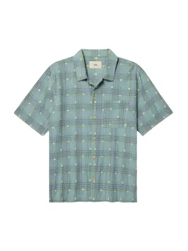 Folk Gabe Embroidered Checked Linen and Cotton-Blend Shirt - Men | Thumbnail 1 Folk Gabe Embroidered Checked Linen and Cotton-Blend Shirt - Men | Thumbnail 1