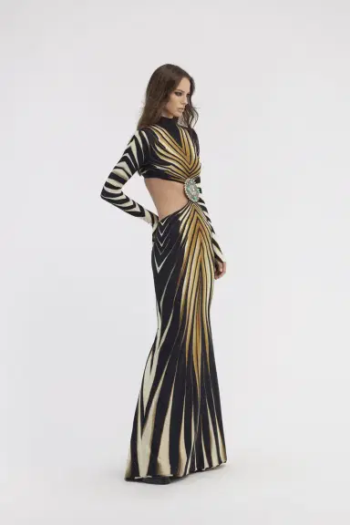 Roberto Cavalli Cut-out knit dress with Ray of Gold print | Thumbnail 2 Roberto Cavalli Cut-out knit dress with Ray of Gold print | Thumbnail 2