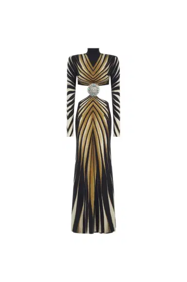 Roberto Cavalli Cut-out knit dress with Ray of Gold print | Thumbnail 1 Roberto Cavalli Cut-out knit dress with Ray of Gold print | Thumbnail 1