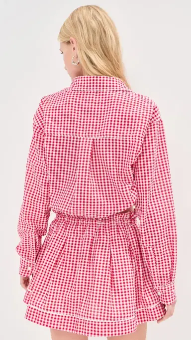 LE BOP Wylie Button Down Shirt Red Check L | Thumbnail 4 LE BOP Wylie Button Down Shirt Red Check L | Thumbnail 4